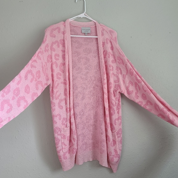 Hayden LA Sweaters - Pink Long Sleeve Cardigan